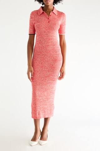 Robe polo - Rouge chiné