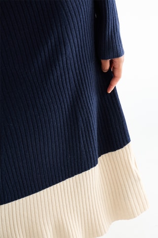 Robe pull en laine et cachemire - Bleu marine