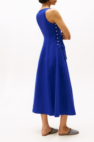 Robe patineuse en laine et soie - Bleu roi