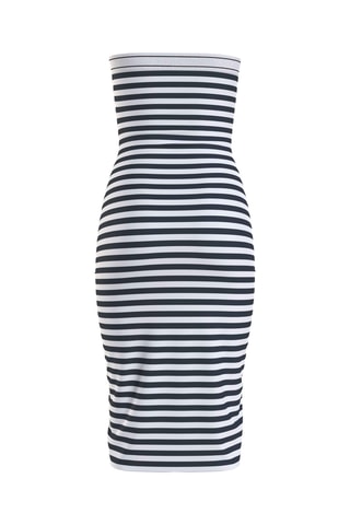 Robe bustier - Blanc et bleu marine