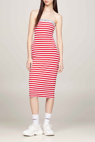 Robe bustier - Rouge et blanc