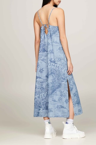 Robe trapèze en jean en coton biologique - Bleu cobalt