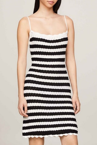 Robe droite en coton biologique - Noir et blanc