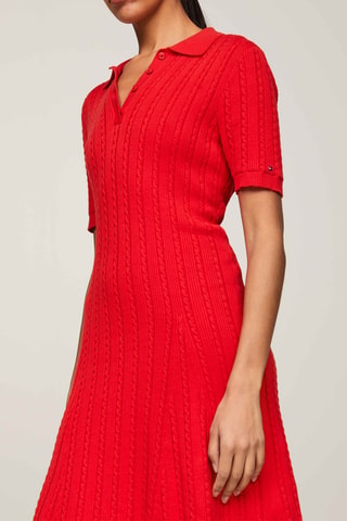 Robe pull en coton biologique - Rouge chiné