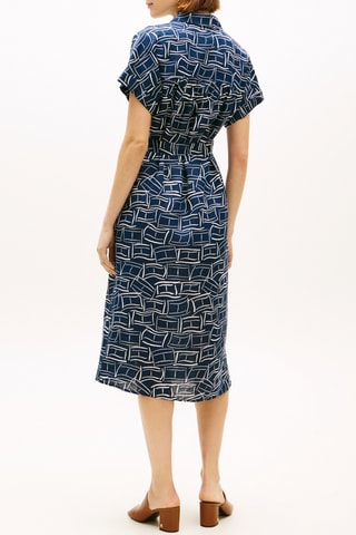 Robe chemise en lin - Bleu marine