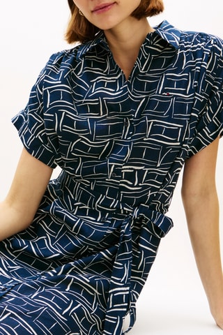 Robe chemise en lin - Bleu marine