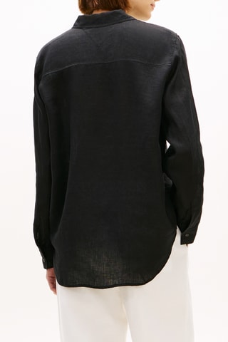 Chemisier relaxed en lin - Noir