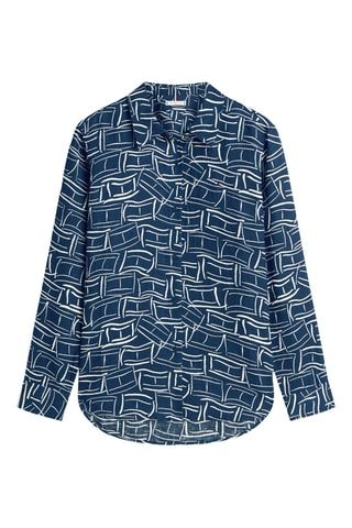 Chemisier relaxed en lin - Bleu foncé
