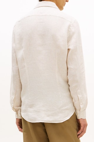 Chemise slim en lin - Beige et écru