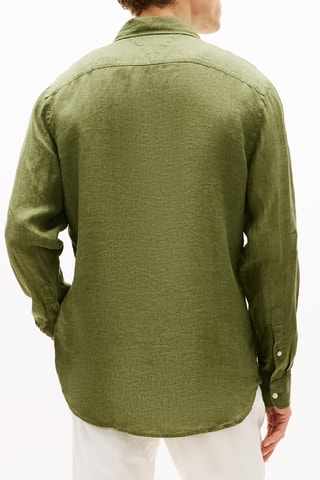 Chemise regular en lin - Kaki