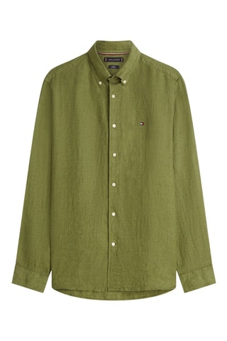 Chemise regular en lin - Kaki