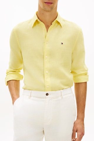 Chemise regular en lin - Jaune