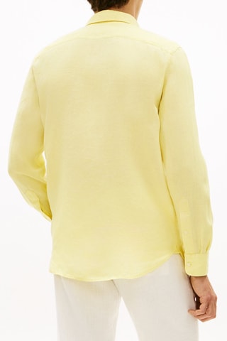 Chemise regular en lin - Jaune