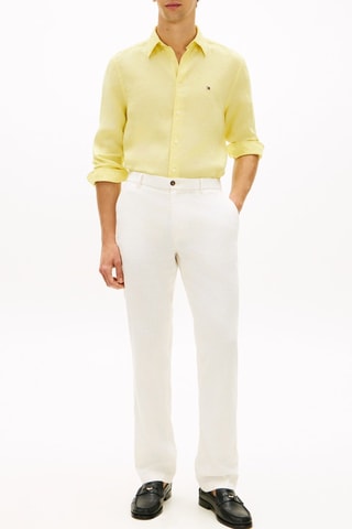 Chemise regular en lin - Jaune