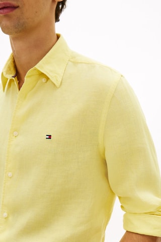 Chemise regular en lin - Jaune