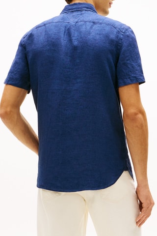 Chemise regular en lin - Bleu marine