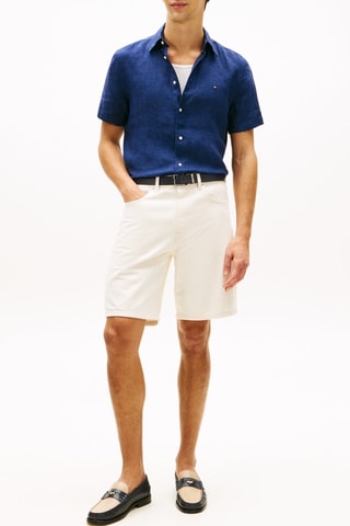 Chemise regular en lin - Bleu marine
