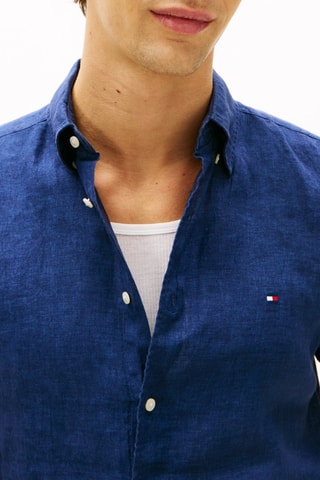 Chemise regular en lin - Bleu marine