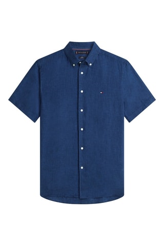 Chemise regular en lin - Bleu marine