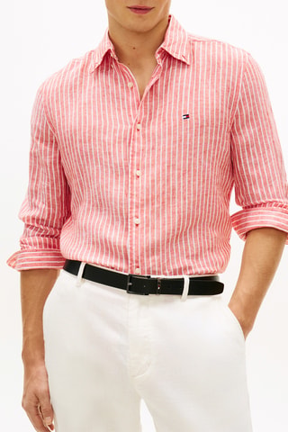 Chemise regular en lin - Orange
