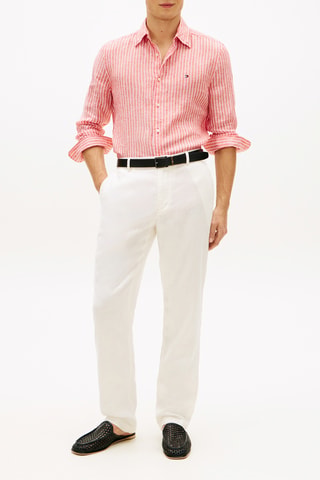 Chemise regular en lin - Orange