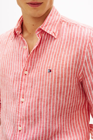 Chemise regular en lin - Orange