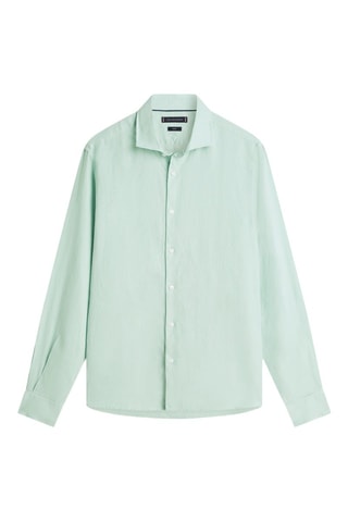 Chemise slim en lin - Vert d’eau