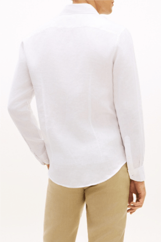 Chemise slim en lin - Blanc