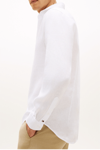 Chemise slim en lin - Blanc