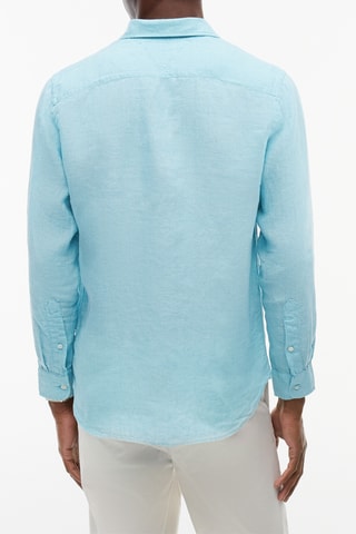 Chemise regular en lin - Turquoise