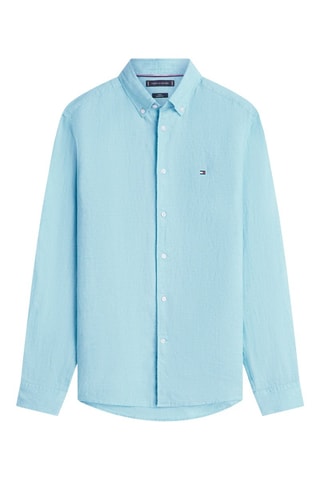 Chemise regular en lin - Turquoise
