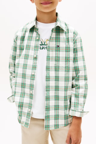 Chemise regular - Vert clair et blanc