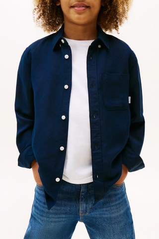 Chemise relaxed en lin - Bleu nuit