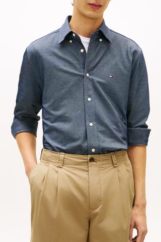 Chemise regular - Bleu marine chiné