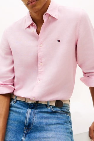 Chemise regular en lin - Rose