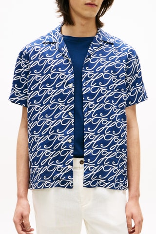 Chemise regular en lin - Bleu électrique