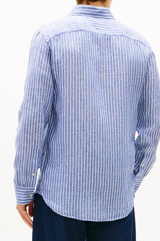 Chemise regular en lin - Bleu marine