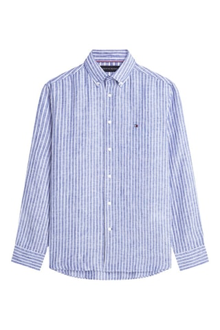 Chemise regular en lin - Bleu marine