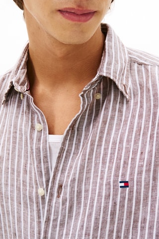 Chemise regular en lin - Marron