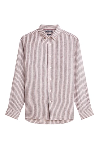 Chemise regular en lin - Marron