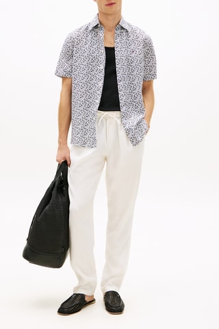 Chemise regular en lin - Blanc