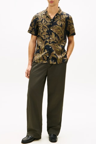 Chemise regular en lin - Bleu nuit