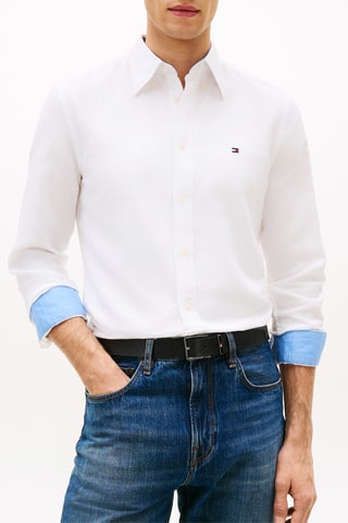 Chemise regular en lin - Blanc