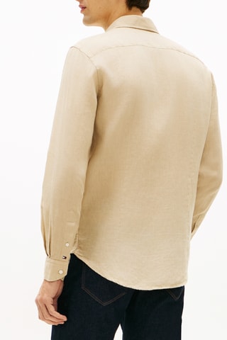 Chemise slim en lin - Beige