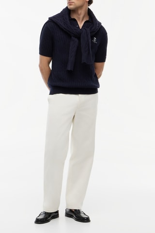 Polo regular en coton biologique - Bleu marine