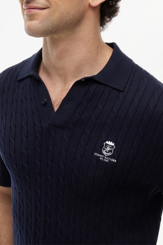 Polo regular en coton biologique - Bleu marine