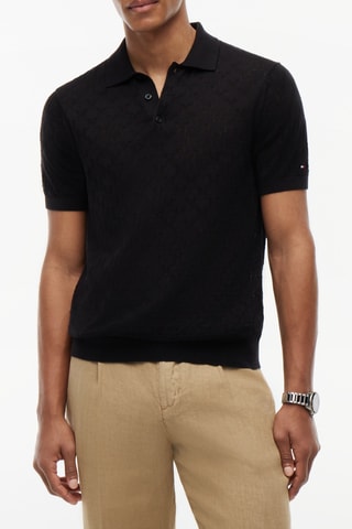Polo regular en coton biologique - Noir