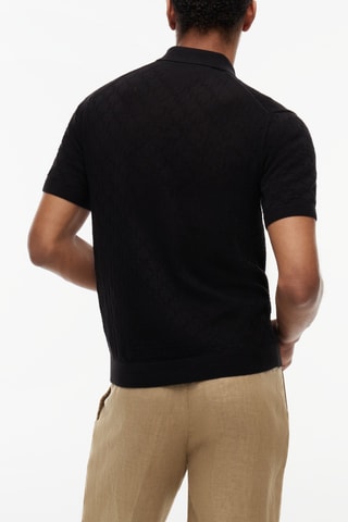 Polo regular en coton biologique - Noir