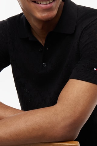 Polo regular en coton biologique - Noir