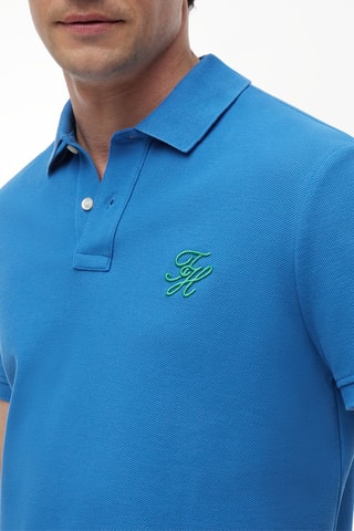 Polo regular en coton biologique - Ciel